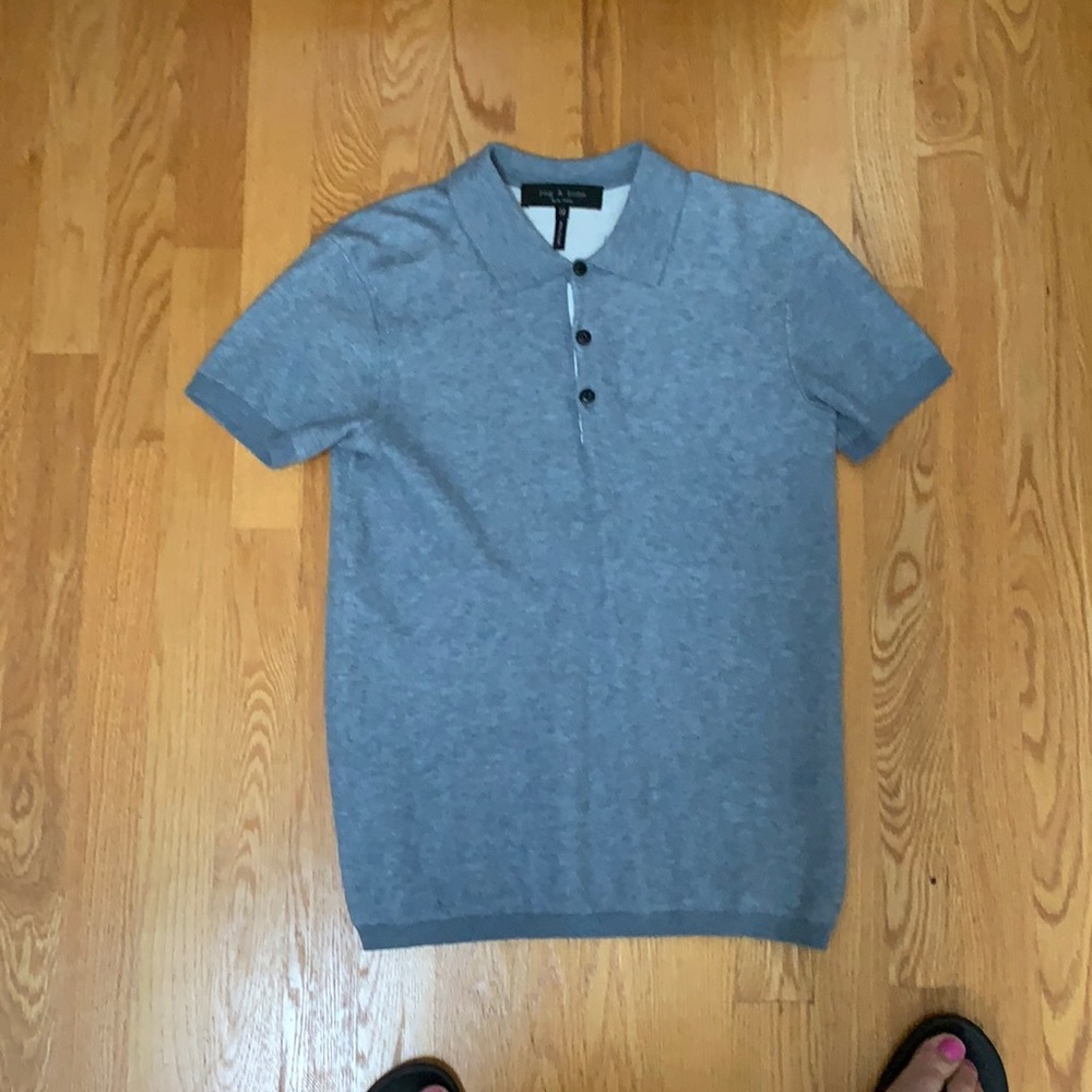 Rag and Bone cotton blue shortsleeved lightweight
